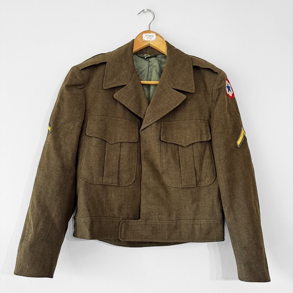 Men's VTG 50s Korean War US Army O.D. M-1950 Olive Wool Ike Jacket Size 38 S - Picture 1 of 7
